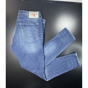 True Religion Y2K World Tour Skinny Jeans Men's 40x34 Stretch Distressed Denim